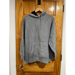 COS Modern Minimalist Gray Hoodie Men’s L Oversized Pullover Kangaroo Pocket